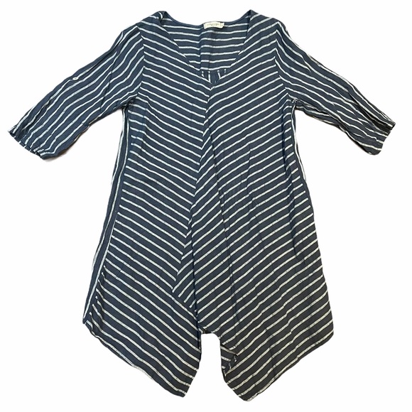 Small Lungo L'Arno Blue & White Flowy Dress - Picture 1 of 4